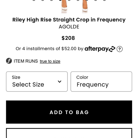 Agolde Riley High Rise Crop, Frequency, 26 - Picture 7 of 7